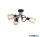 ALADDIN 23603-3BK Knot 3Lt Ceiling Lamp, Black Metal with Amber Glass Shade