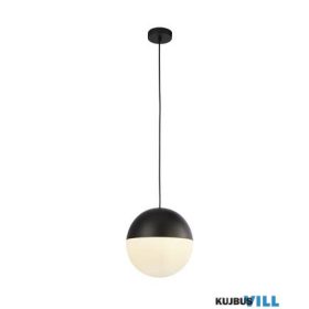 ALADDIN 24181BK Endor Pendant  - Black Metal & Opal Glass