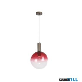   ALADDIN 24183-1RE Ombre 1lt Pendant, Red Ombre Glass with Latte Metal