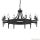 ALADDIN 24212-12BK Cartwheel II 12Lt Pendant- Black Metal