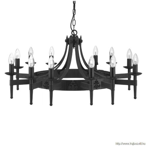 ALADDIN 24212-12BK Cartwheel II 12Lt Pendant- Black Metal