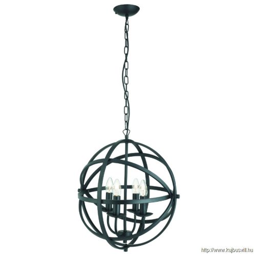 ALADDIN 2474-4BK Orbit 4Lt Pendant - Black Metal