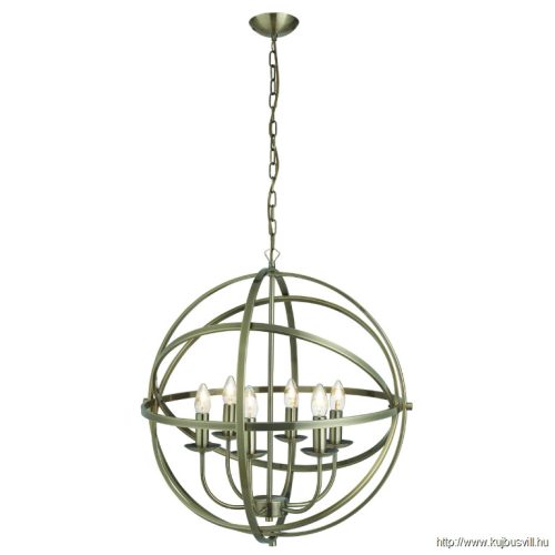 ALADDIN 2476-6AB Orbit 6Lt Pendant - Antique Brass