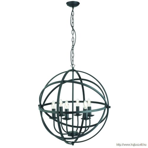 ALADDIN 2476-6BK Orbit 6Lt Pendant - Black Metal