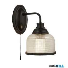   ALADDIN 2671-1BK Highworth Wall Light- Matt Black Metal,Holophane Style Glass