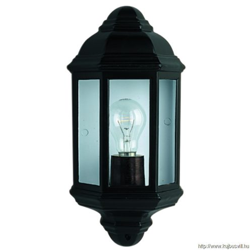 ALADDIN 280BK Maine Outdoor > Porch Flush Wall Light - Black > Glass