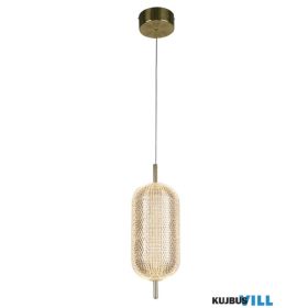   ALADDIN 28803SB Capsule LED Pendant, Satin Brass Metal and Acrylic Shade