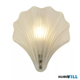   ALADDIN 28980SS Shell 1Lt Wall Light, Satin Silver Metal &Frosted Glass IP44