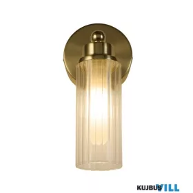   ALADDIN 29981SB Imperial 1Lt Wall Light, Satin Brass Metal & Clear Ribbed Gl