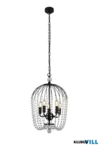 ALADDIN 30216-5BK Shower 5Lt Pendant - Black Metal > Clear Crystal