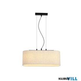   ALADDIN 30503-3BK Hessian 3Lt Pendant, Black Metal with Linen Shade