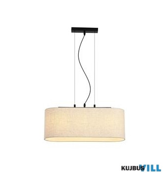 ALADDIN 30503-3BK Hessian 3Lt Pendant, Black Metal with Linen Shade