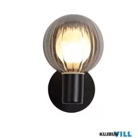   ALADDIN 30506BK Luminsphere 1Lt Wall Light, Matt Black Metal with Smoked Gla