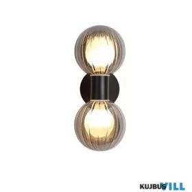   ALADDIN 30507BK Luminsphere 2Lt Wall Light, Matt Black Metal with Smoked Gla