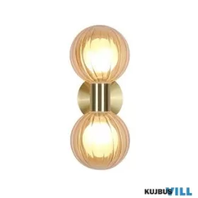   ALADDIN 30507GO Luminsphere 2Lt Wall Light, Brass with Champagne Glass IP44