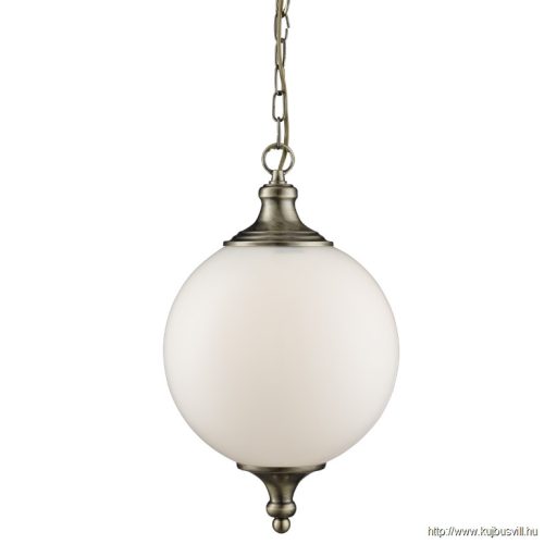 ALADDIN 3051AB Vulcan Pendant - Antique Brass > Opal Glass