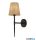 ALADDIN 30690-1BK Gothic Wall Light - Hammered Black with Natural Linen Shade