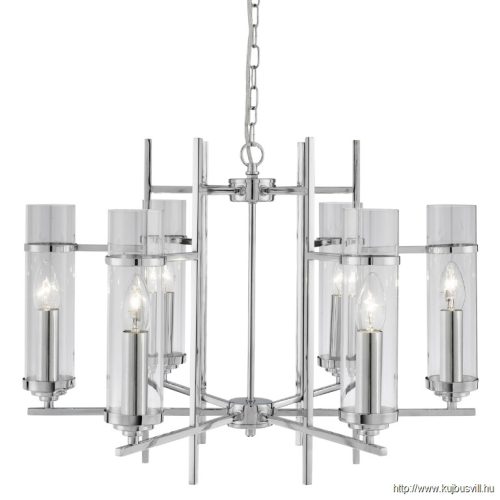 ALADDIN 3096-6CC Milo 6Lt Pendant - Chrome > Glass Shades