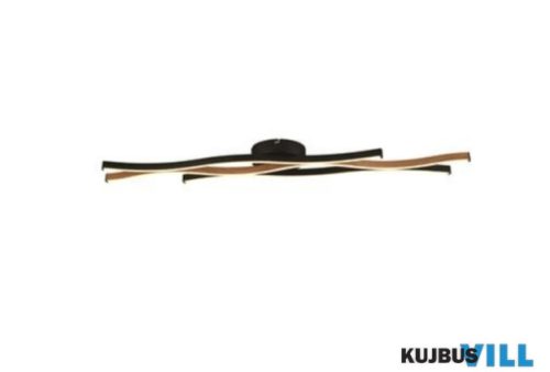 ALADDIN 32103-1BK Bloom Swirl LED Flush Ceiling Light - Black With Wood Effect