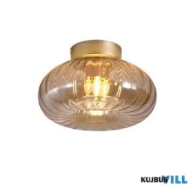   ALADDIN 32156-28GO Celestial 1Lt Flush, Gold Metal with Amber Glass