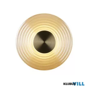   ALADDIN 32210AM Cleo LED Wall Light, Antique Brass Metal with Amber Glass