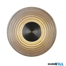   ALADDIN 32210GY Cleo LED Wall Light, Satin Nickel Metal and Grey Glass