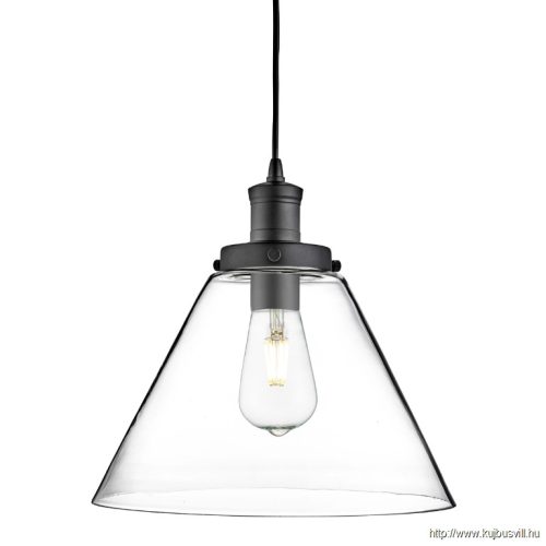 ALADDIN 3228BK Pyramid Pendant - Black Metal > Clear Glass Shade