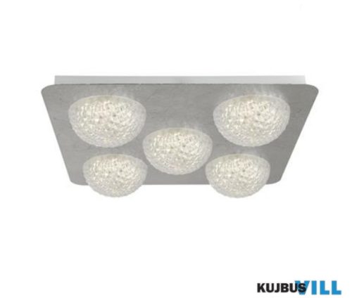 ALADDIN 32511-5SI Celestia 5Lt LED Flush Ceiling Light - Silver Leaf > Acrylic
