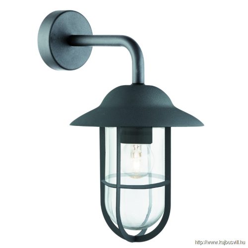 ALADDIN 3291BK Toronto Outdoor Wall Light - Black Metal > Clear Glass, IP44