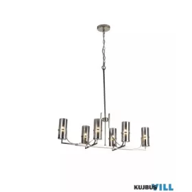   ALADDIN 33210-6PN Lux & Belle 6Lt Pendant - Polished Nickel & Smoked Glass