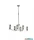 ALADDIN 33210-6PN Lux & Belle 6Lt Pendant - Polished Nickel & Smoked Glass