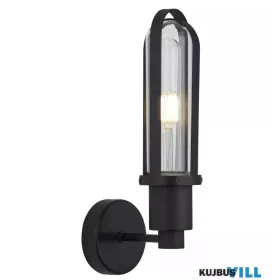   ALADDIN 34102-1BK Lux & Belle Bathroom Wall Light - Matt Black Metal & Glass
