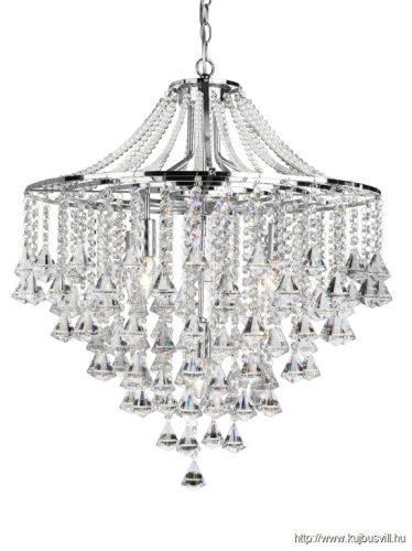 ALADDIN 3495-5CC Dorchester 5Lt Pendant - Chrome, Crystal Buttons > Drops