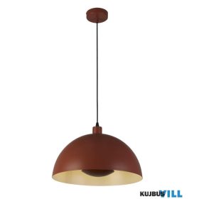   ALADDIN 35410OR Mars 1LT Pendant, Burnt Orange Metal > Cream Inner 25cm