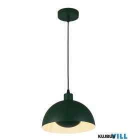   ALADDIN 35411GR Mars 1LT Pendant, Matt Green Metal > Cream Inner 40cm