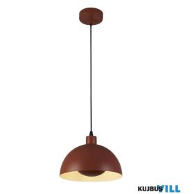   ALADDIN 35411OR Mars 1LT Pendant, Burnt Orange Metal > Cream Inner 40cm