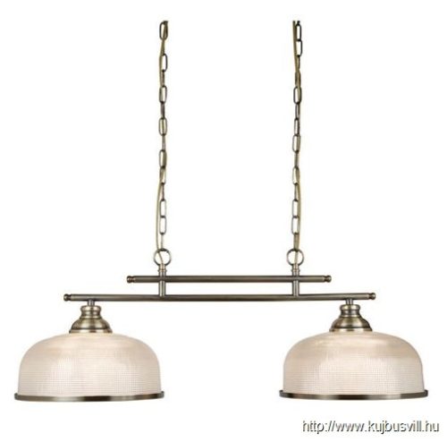 ALADDIN 3592-2AB Bistro II 2Lt Bar Pendant - Brass > Holophane Style Glass