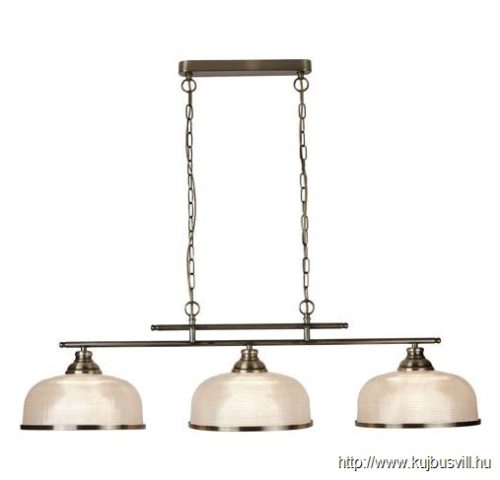 ALADDIN 3593-3AB Bistro II 3Lt Bar Pendant - Brass > Holophane Style Glass