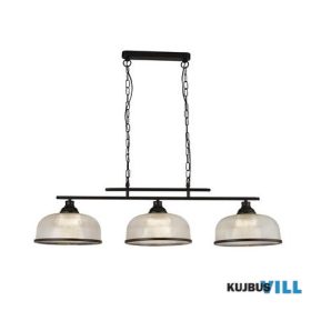   ALADDIN 3593-3BK Highworth 3Lt Pendant - Black Metal > Holophane Style Glass