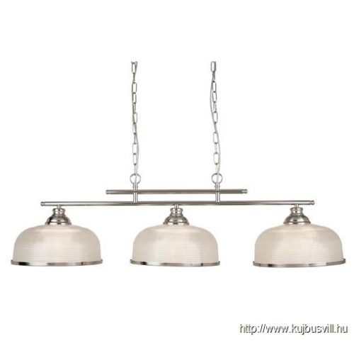 ALADDIN 3593-3SS Bistro II 3Lt Bar Pendant - Silver > Holophane Style Glass