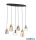 ALADDIN 36463-6BK Divine 6Lt Multi Drop Pendant -Matt Black with Mixed Glass