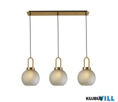 ALADDIN 36632-3AC Snowdrop 3Lt Bar Pendant - Brass > Acid Glass