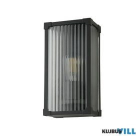   ALADDIN 39340BK Cincinnati Outdoor Wall Lamp Aluminium, Clear ribbed glass