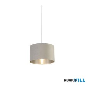   ALADDIN 41201GY Lux & Belle Drum Shade- Light Grey Velvet & Silver Inner ⌀28