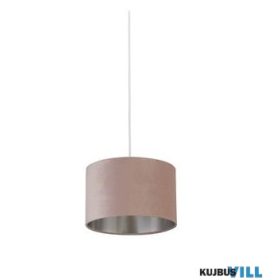   ALADDIN 41201PI Lux & Belle Drum Shade- Pink Velvet & Silver Inner ⌀28CM
