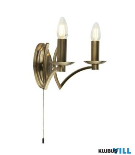 ALADDIN 41312-2AB Ascot 2Lt Wall Light- Antique Brass