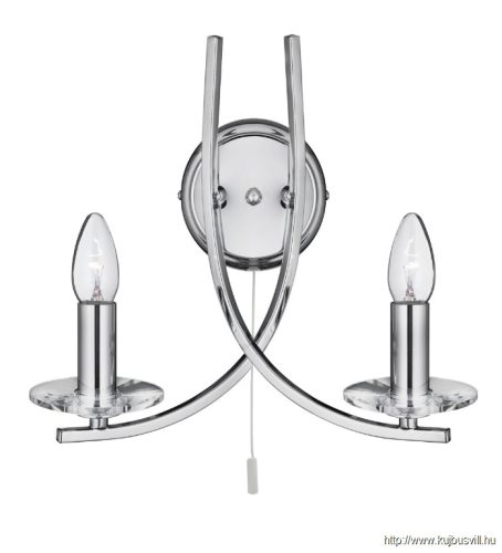 ALADDIN 4162-2CC Ascona 2Lt Wall Light - Chrome > Clear Glass Sconces