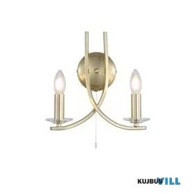   ALADDIN 4162-2SB Ascona 2Lt Wall Light, Satin Brass Metal & Glass