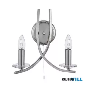   ALADDIN 4162-2SS Ascona 2Lt Wall Light -Satin Silver & Clear Glass Sconces