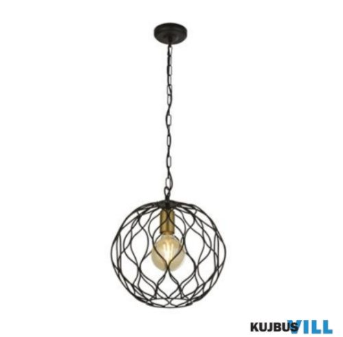 ALADDIN 4511-1BK Finesse Pendant with Wave Detail - Black > Gold Lampholder